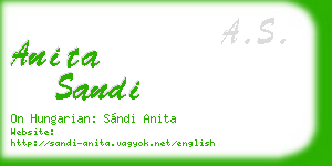 anita sandi business card
